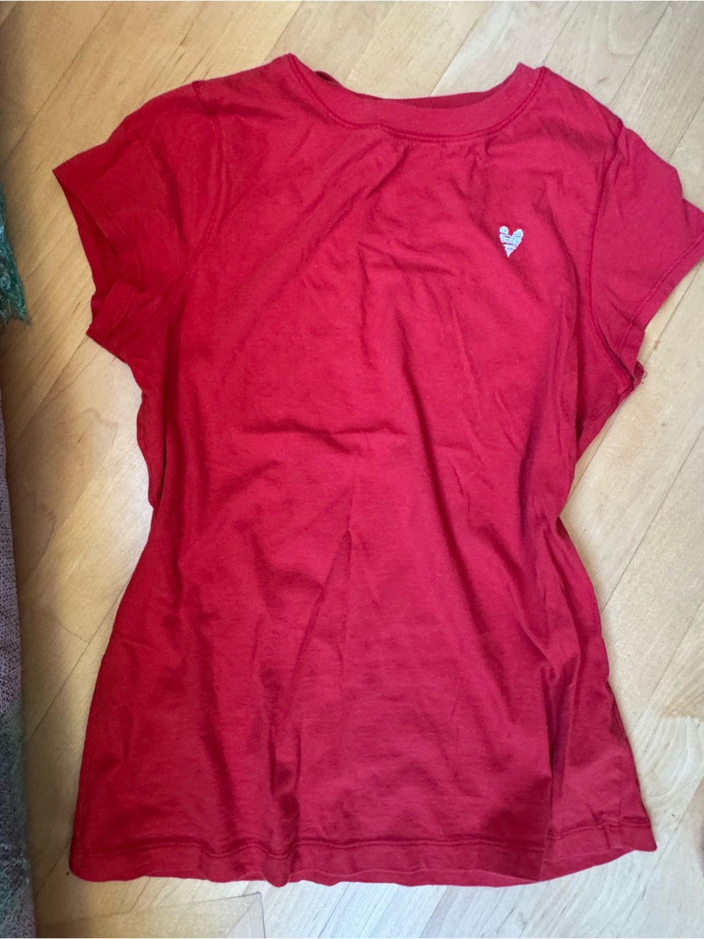 Universal Thread Red Crewneck Tee with Heart Accent
